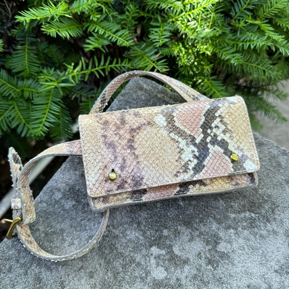 Madewell The Leather Belt Bag: Snake Print Sz XXS